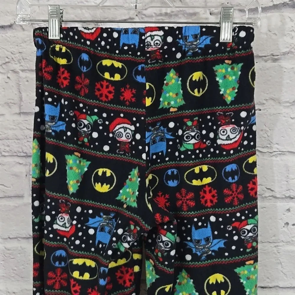 DC Comics Batman Joker Harley Quinn Christmas Fleece Pajama Pants Women XS Pjs